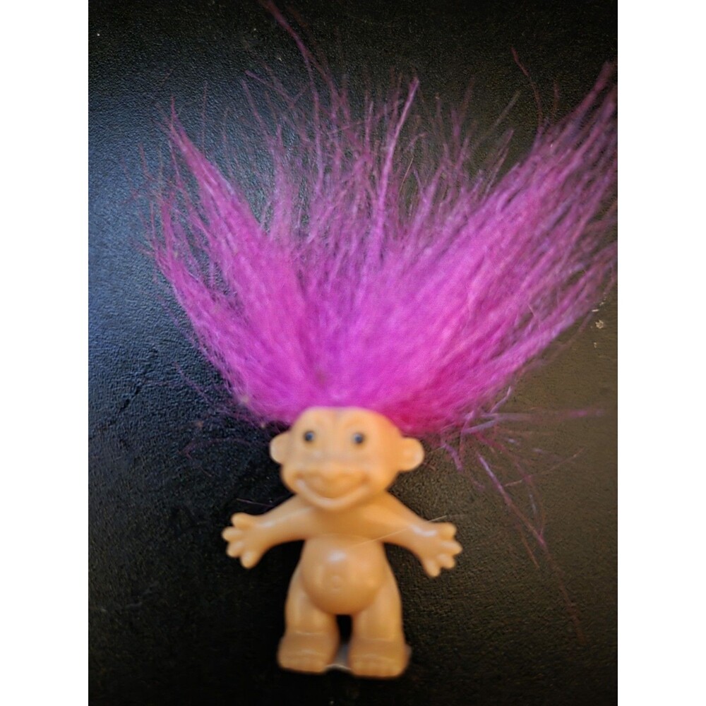 Vintage Russ Mini Troll Doll – Collectible Good Luck Troll, Retro Toy Figurine